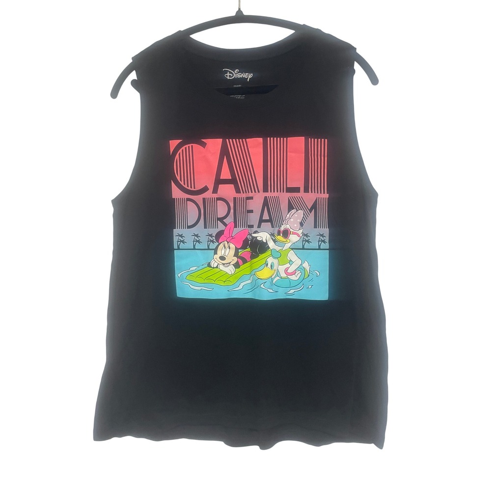 Disney Cali Dream Tank Top Minnie Mouse Daisy Duck Sleeveless Black XXL